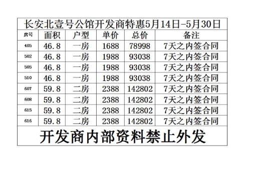 長安北壹號公館-均價2300/平